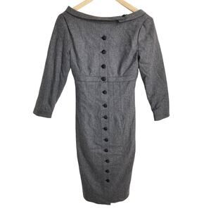 Marc Jacobs Gray Wool Retro Shift Dress